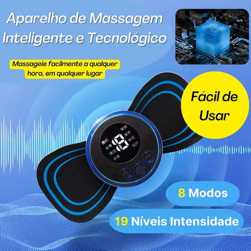 Kit Com 2 Mini Massageadores, Pulso Elétrico Portátil e Recarregável